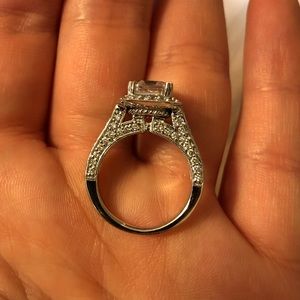 Gabriel & Co. Asscher Cut 14K White Gold Ring